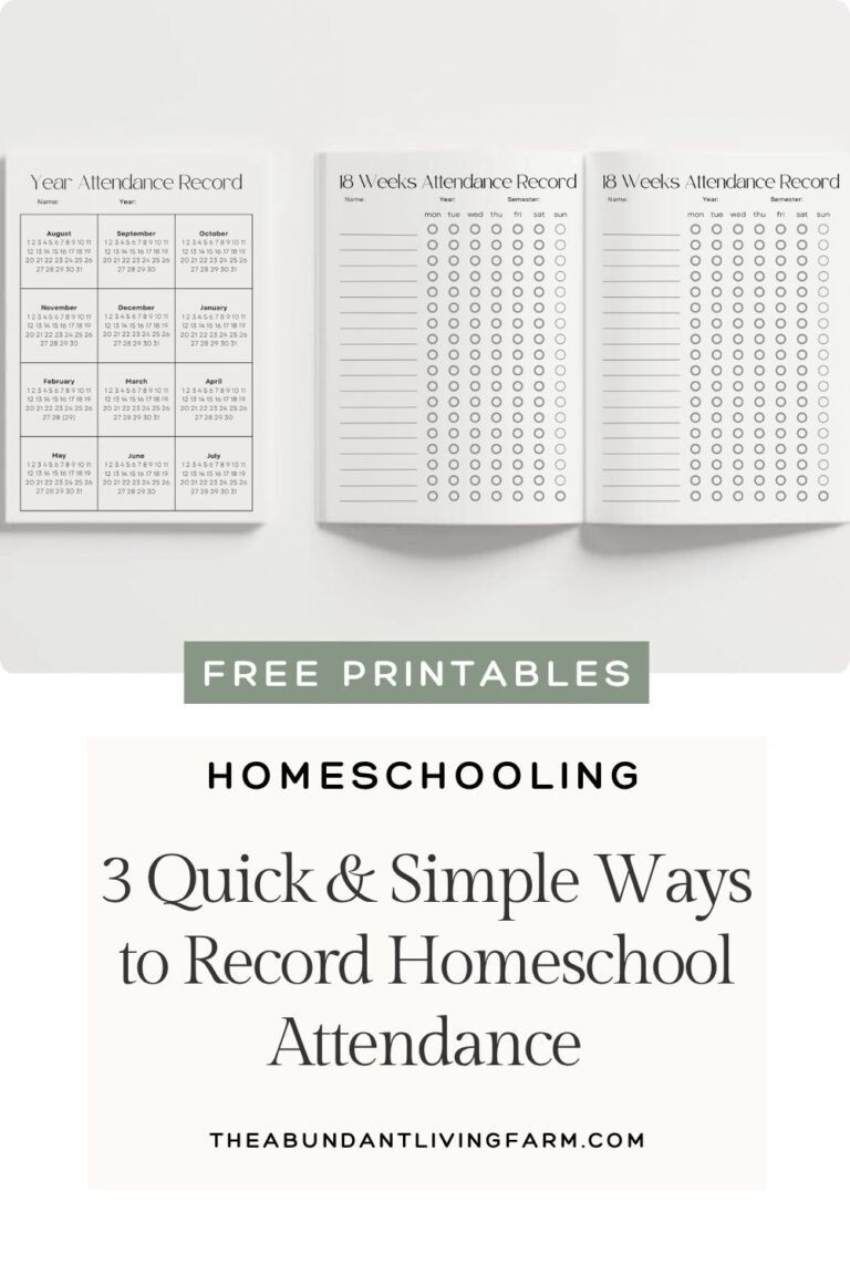 3 Quick and Simple Ways to Record Homeschool Attendance | Homeschooling ...