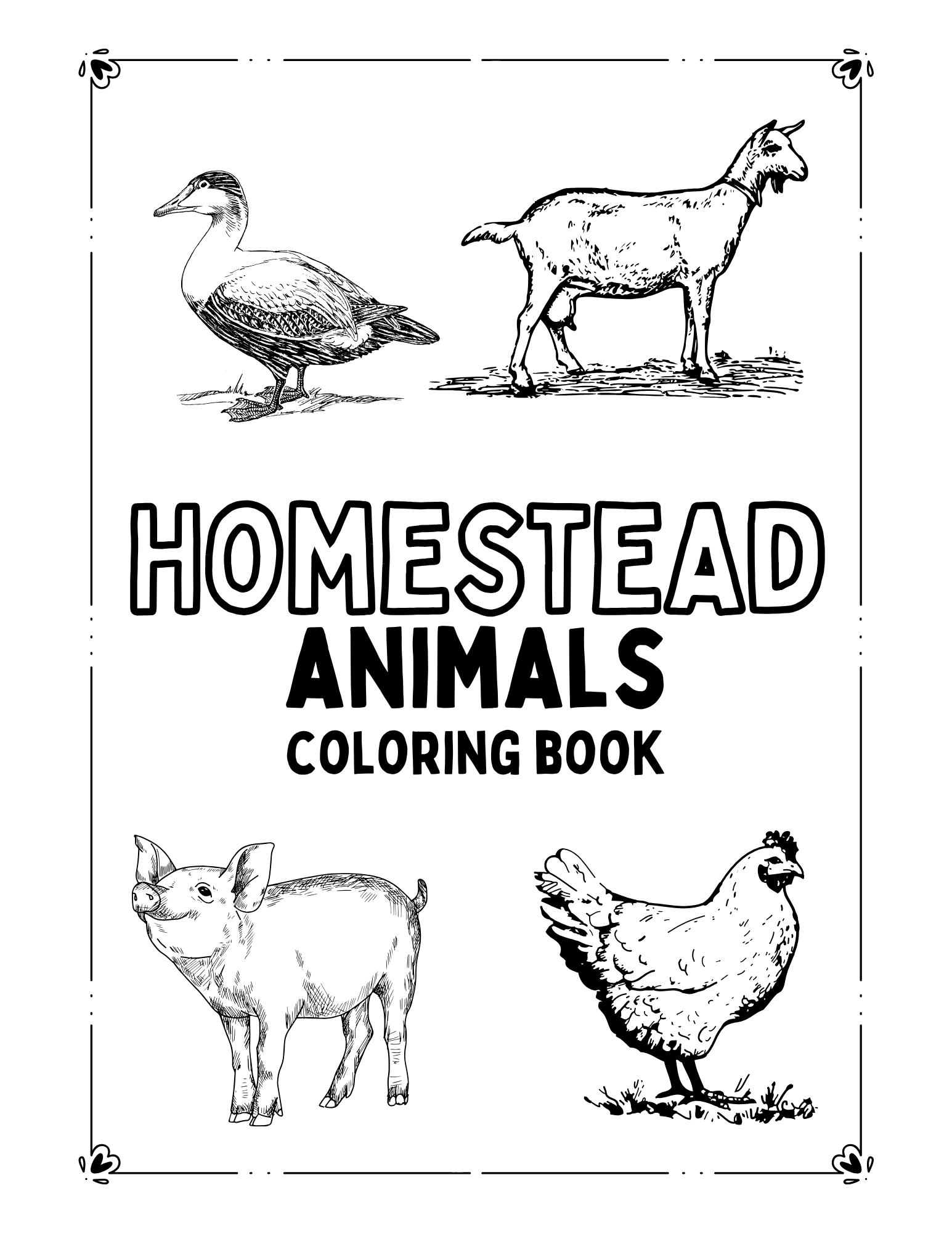 homestead animals coloring book